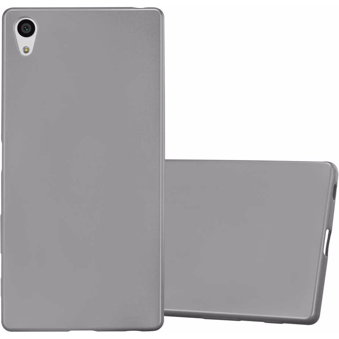 Cadorabo TPU Matt Metallic Cover (Sony Xperia Z5 Premium), Smartphone Hülle, Grau