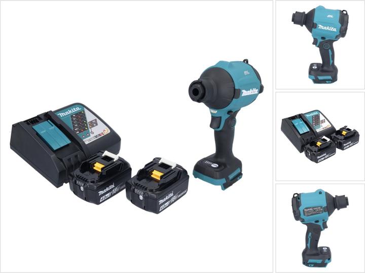 Actual product image Makita DAS 180 RM Battery Blower 18 V Brushless + 2x Battery 4,0 Ah + Charger (Rechargeable battery operated)