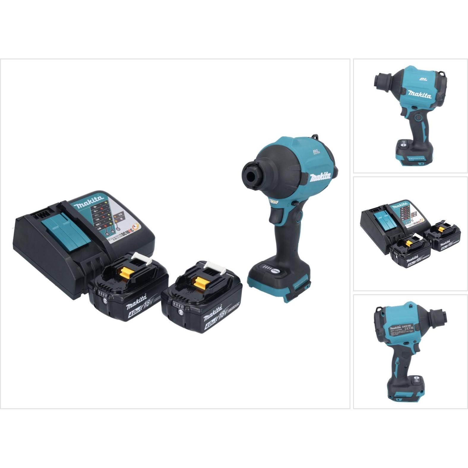 Makita, Laubsauger + Laubbläser, DAS 180 RM Akku GeblÃ¤se 18 V Brushless + 2x Akku 4,0 Ah + LadegerÃ¤t (Akkubetrieb, Lau...