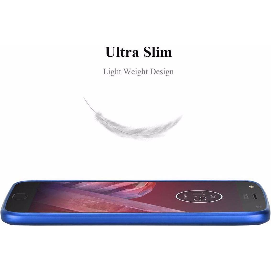 Thumbnail - Cadorabo TPU Matt Metallic Cover (Motorola Moto Z2), Smartphone Hülle, Blau