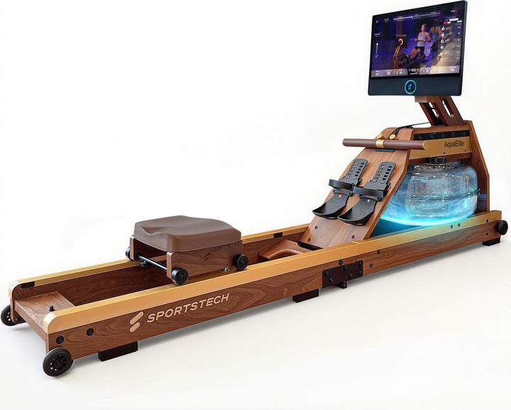 (Set-A) Sportstech Rudergerät AquaElite Walnut