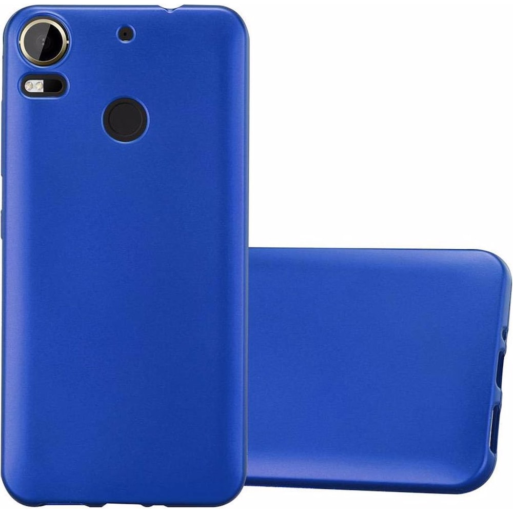 Cadorabo TPU Matt Metallic Cover (HTC Desire 10 Pro), Smartphone Hülle, Blau