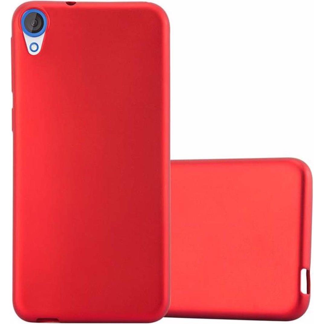 Cadorabo TPU Matt Metallic Cover (HTC Desire 820), Smartphone Hülle, Rot