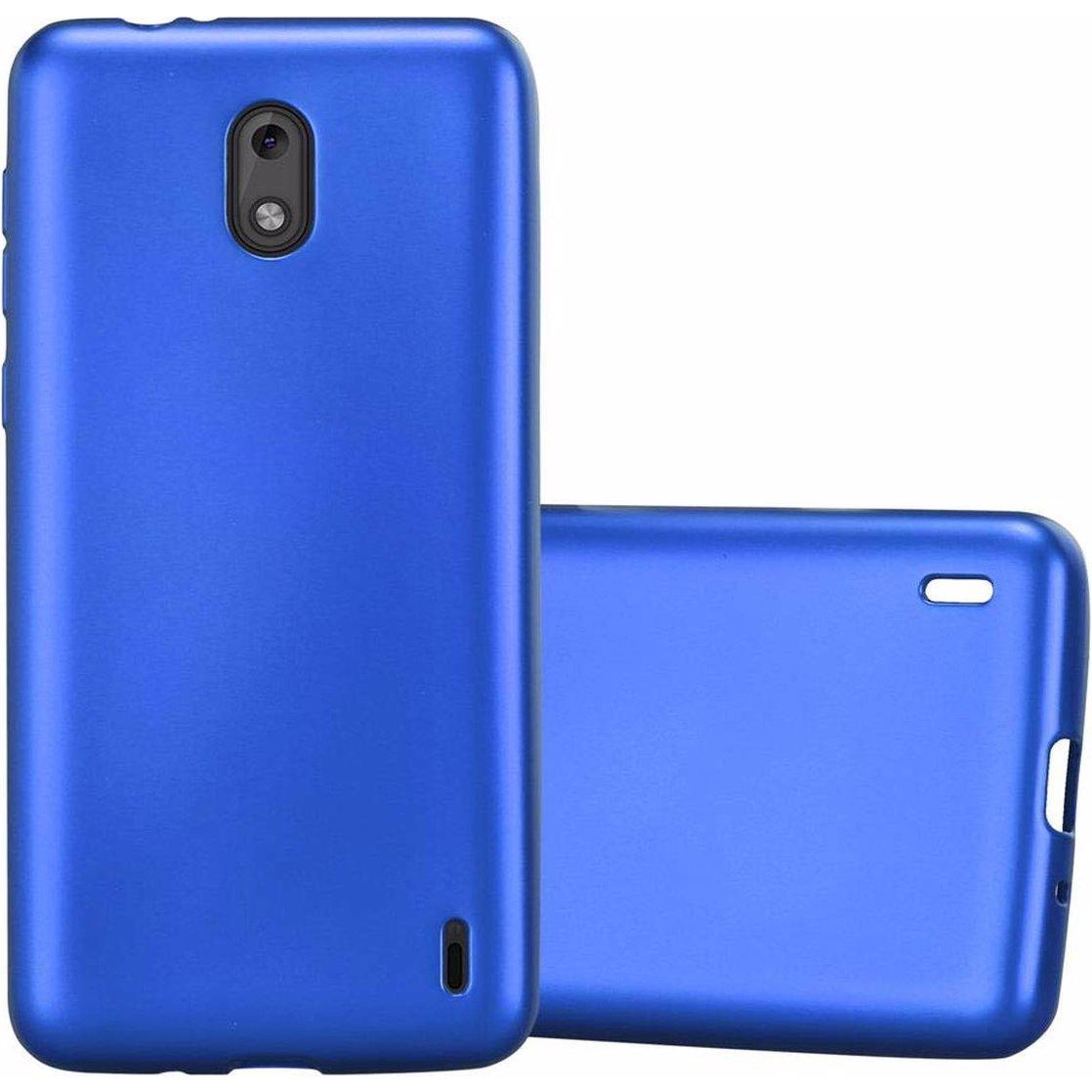 Cadorabo TPU Matt Metallic Cover (Nokia 2), Smartphone Hülle, Blau