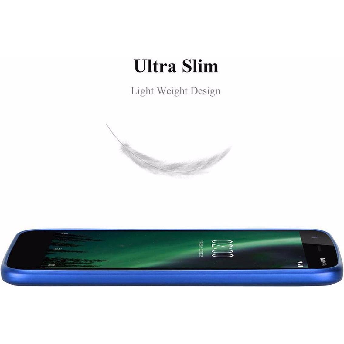 Thumbnail - Cadorabo TPU Matt Metallic Cover (Nokia 2), Smartphone Hülle, Blau