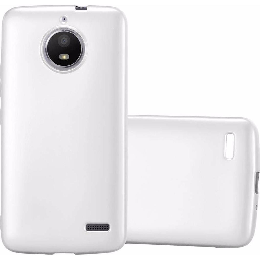 Cadorabo TPU Matt Metallic Cover (Motorola Moto E4), Smartphone Hülle, Silber