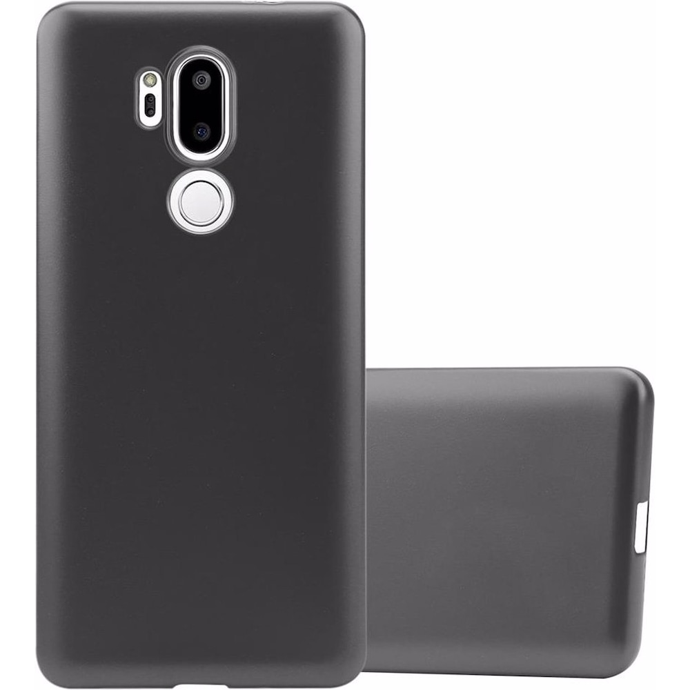 Cadorabo TPU Matt Metallic Cover (LG G7 ThinQ), Smartphone Hülle, Grau