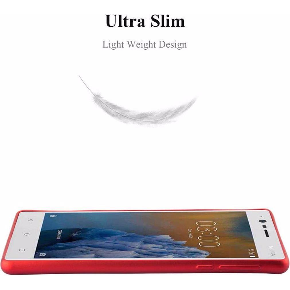 Thumbnail - Cadorabo TPU Matt Metallic Cover (Nokia 3), Smartphone Hülle, Rot