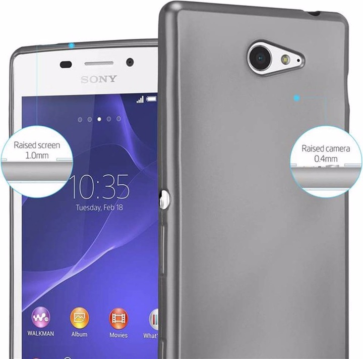 Actual product image Cadorabo TPU Matt Metallic Cover (Sony Xperia M2, Sony Xperia M2 Aqua)