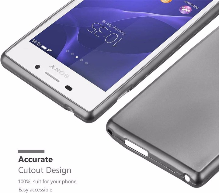 Actual product image Cadorabo TPU Matt Metallic Cover (Sony Xperia M2, Sony Xperia M2 Aqua)