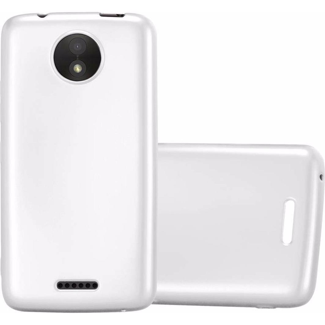 Cadorabo TPU Matt Metallic Cover (Motorola Moto C), Smartphone Hülle, Silber