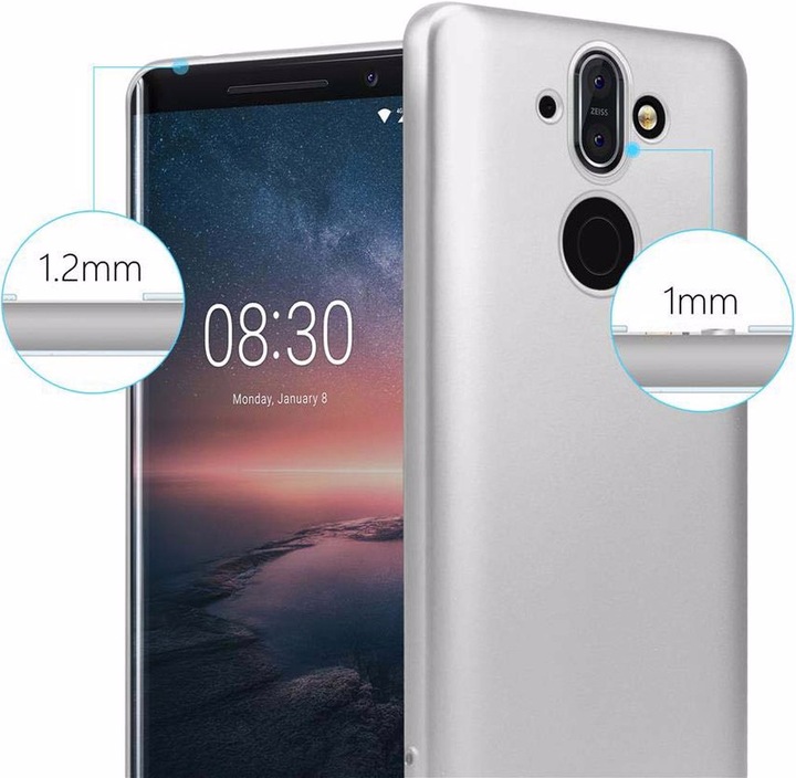 Produktbild Cadorabo TPU Matt Metallic Cover (Nokia 8 Sirocco)