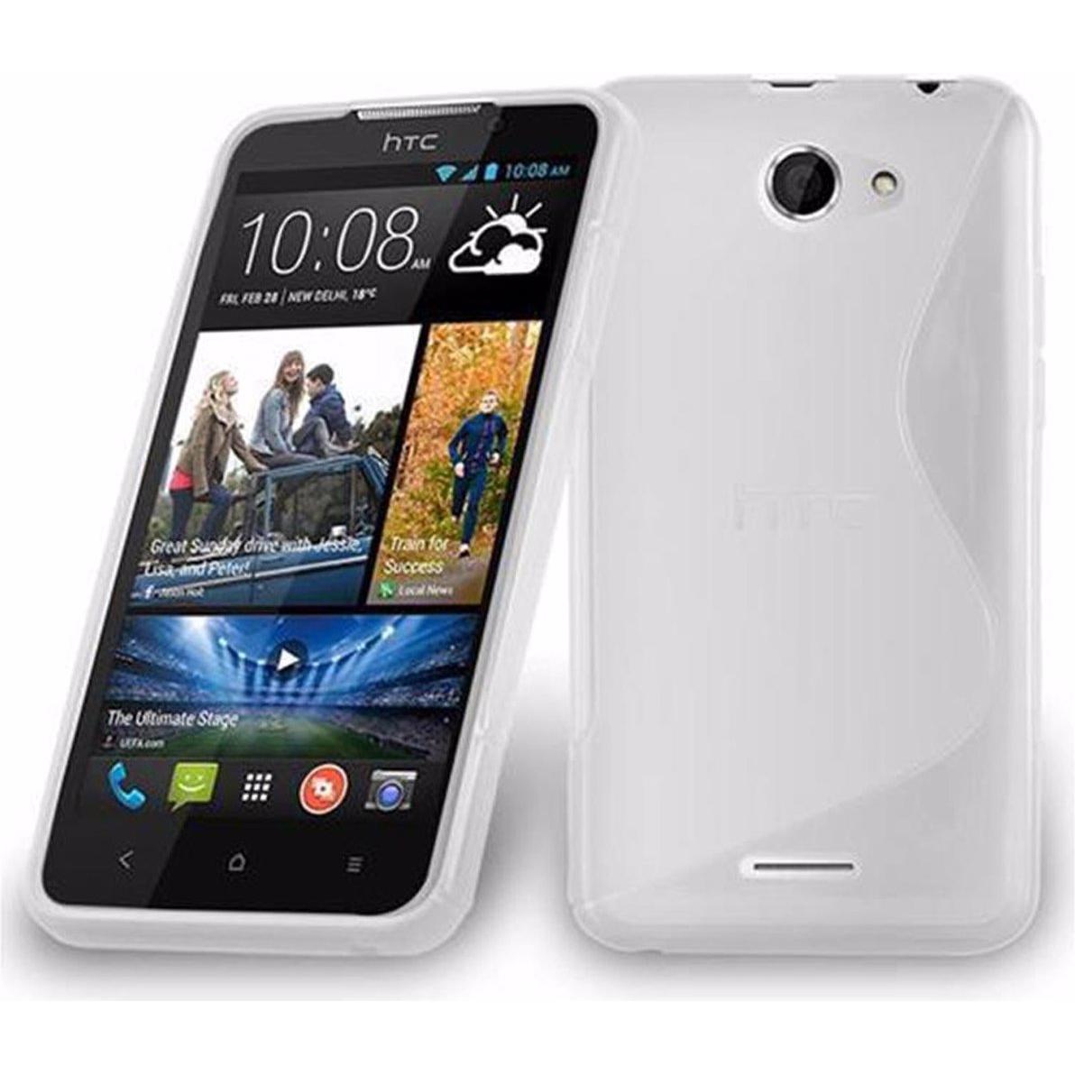 Cadorabo TPU S-Line Cover (HTC Desire 516), Smartphone Hülle, Transparent