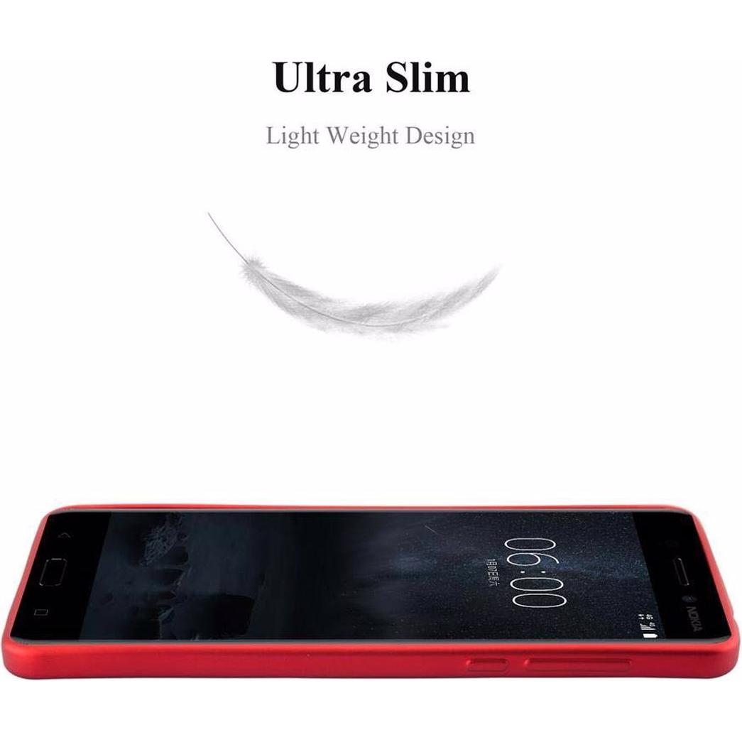 Thumbnail - Cadorabo TPU Matt Metallic Cover (Nokia 6), Smartphone Hülle, Rot