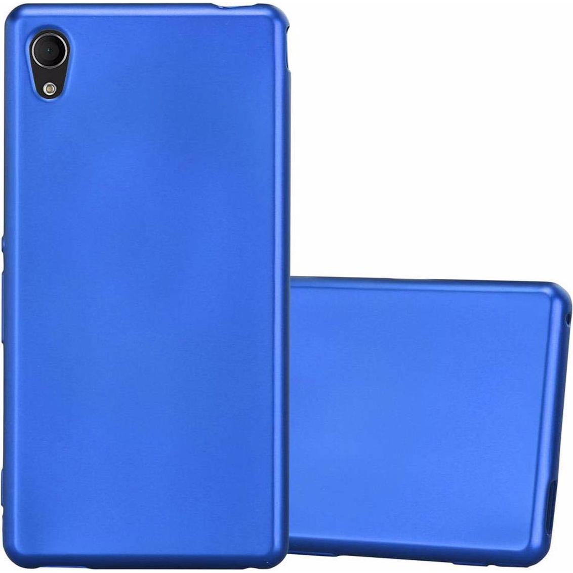 Cadorabo TPU Matt Metallic Cover (Sony Xperia M4 Aqua), Smartphone Hülle, Blau