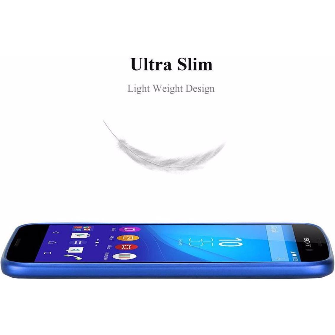 Thumbnail - Cadorabo TPU Matt Metallic Cover (Sony Xperia M4 Aqua), Smartphone Hülle, Blau