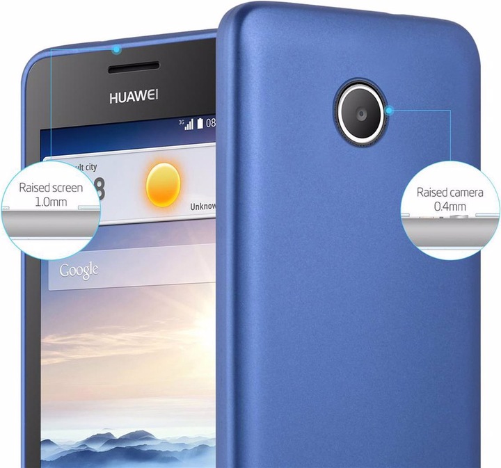 Actual product image Cadorabo TPU Matt Metallic Cover (Huawei Ascend Y330, Huawei Ascend Y360)