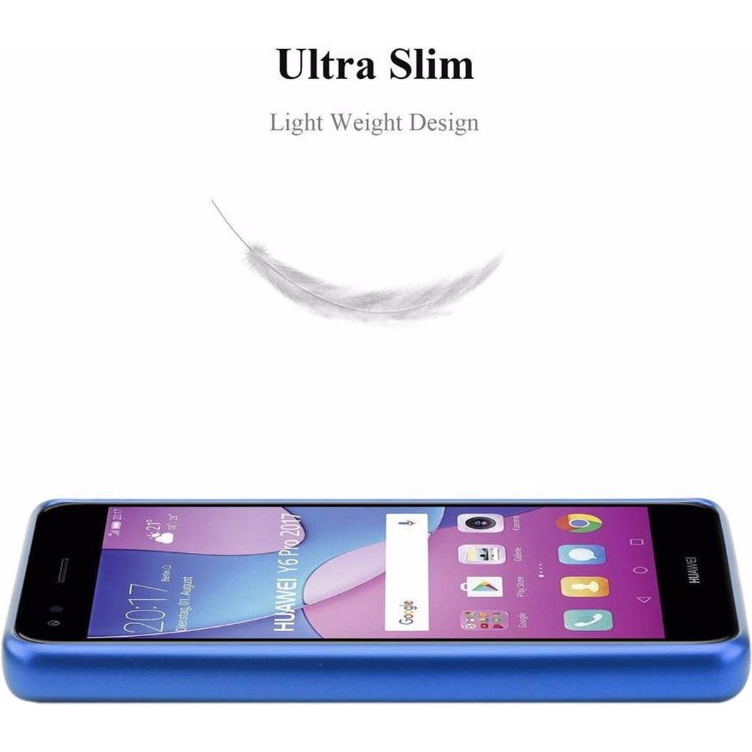 Thumbnail - Cadorabo TPU Matt Metallic Cover (Huawei Y6 Pro (2017)), Smartphone Hülle, Blau