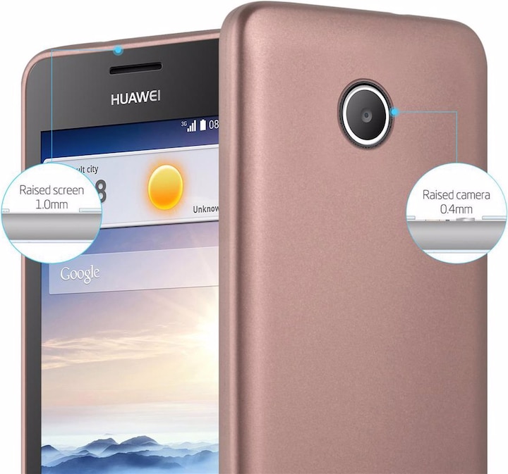 Actual product image Cadorabo TPU Matt Metallic Cover (Huawei Ascend Y330, Huawei Ascend Y360)