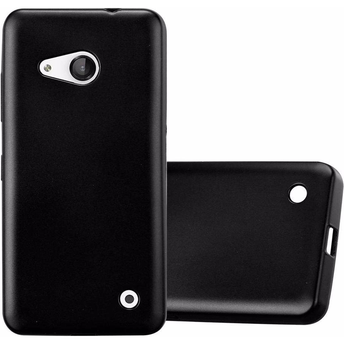 Cadorabo TPU Matt Metallic Cover (Microsoft Lumia 550), Smartphone Hülle, Schwarz