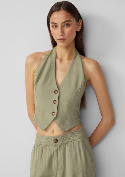 Produktbild s.Oliver Bluse Neckholder-Weste aus Leinenmix (44)