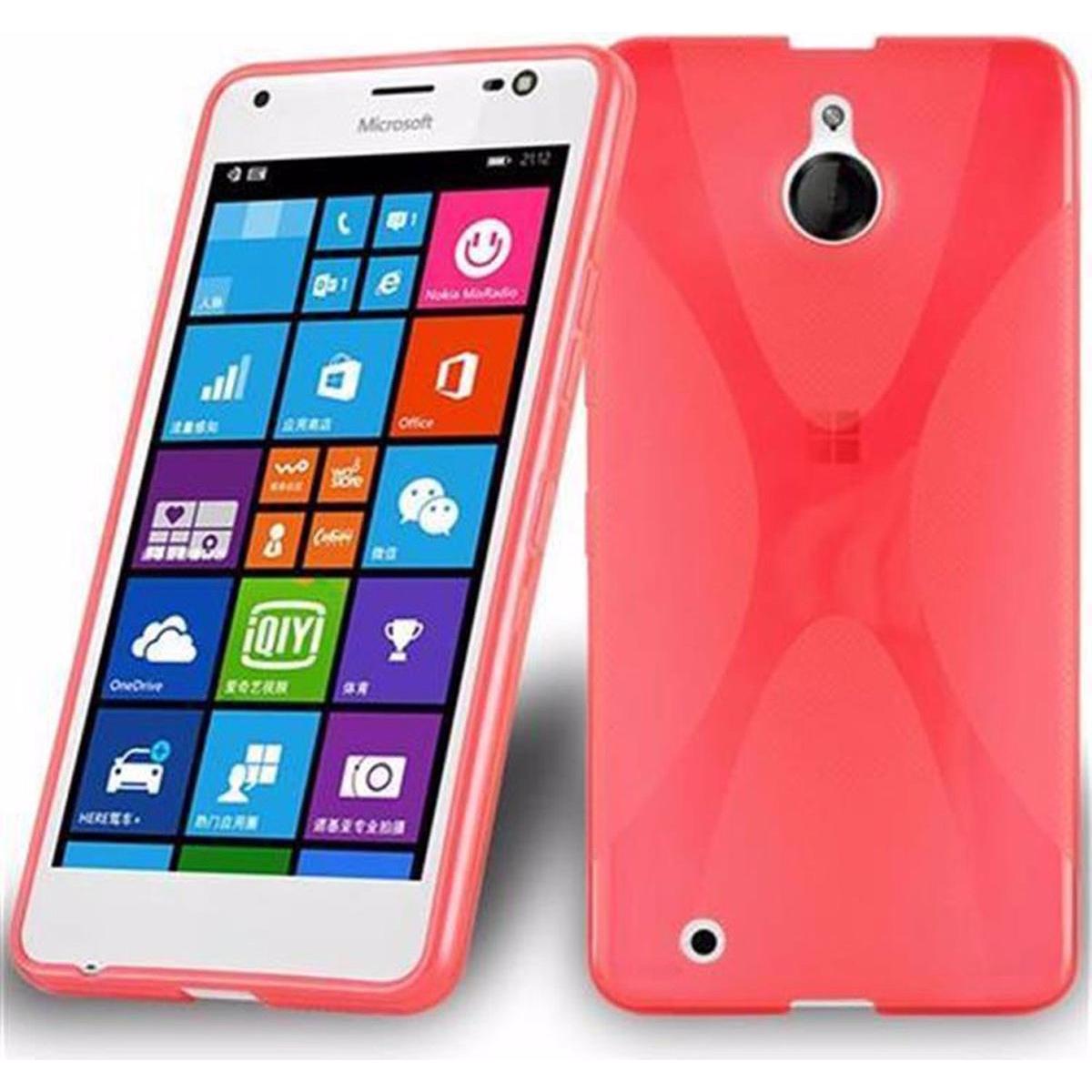 Cadorabo TPU X-Line Cover (Nokia Lumia 850), Smartphone Hülle, Rot
