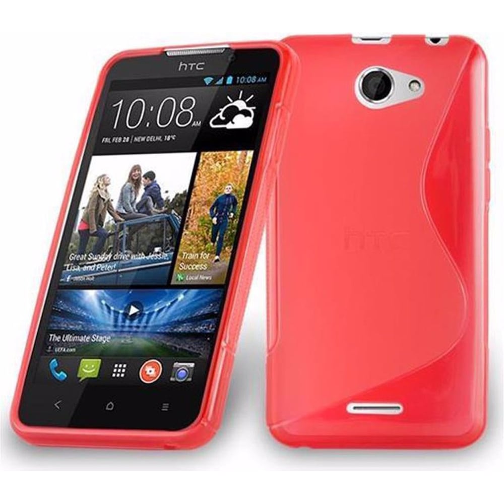 Cadorabo TPU S-Line Cover (HTC Desire 516), Smartphone Hülle, Rot