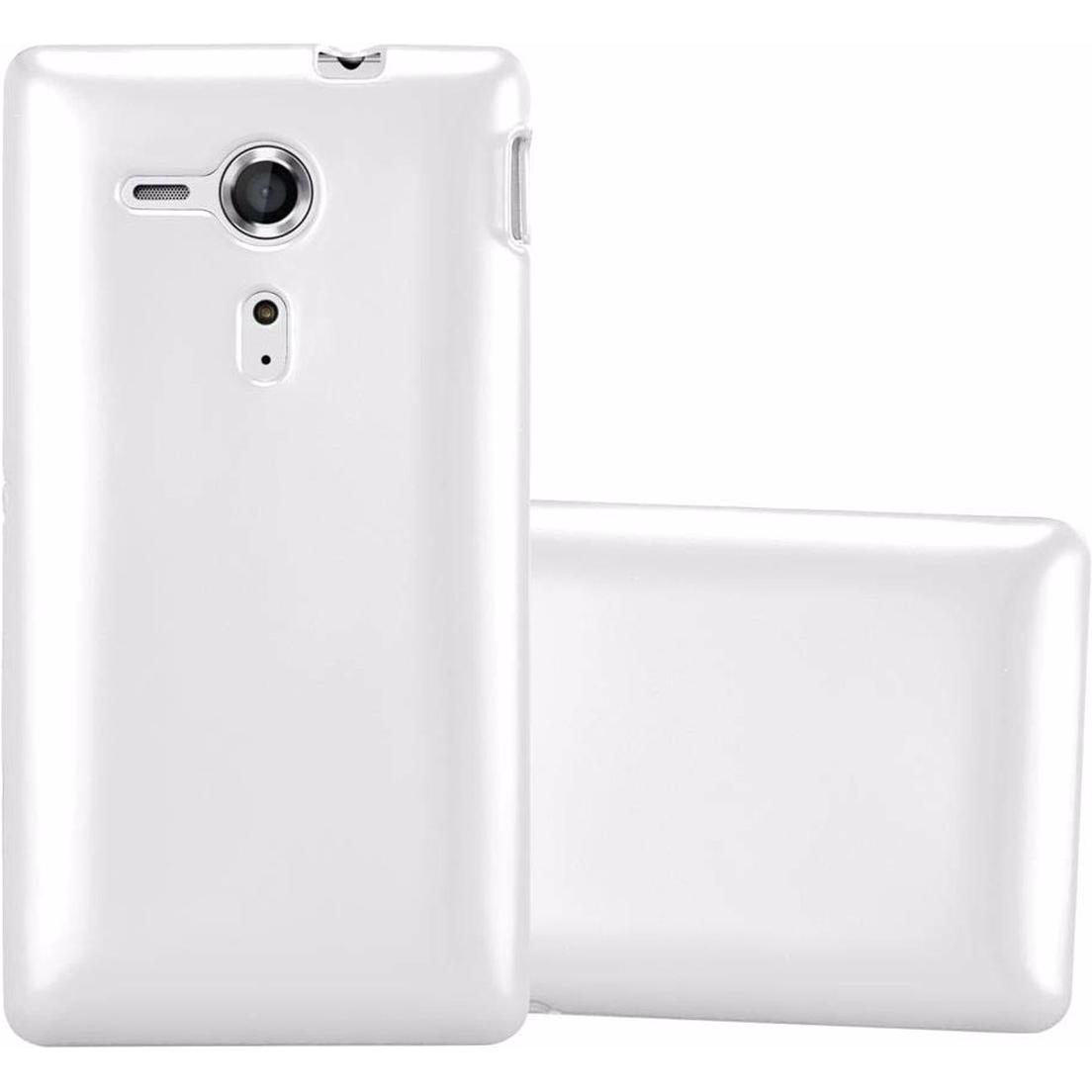 Cadorabo TPU Matt Metallic Cover (Sony Xperia SP), Smartphone Hülle, Silber