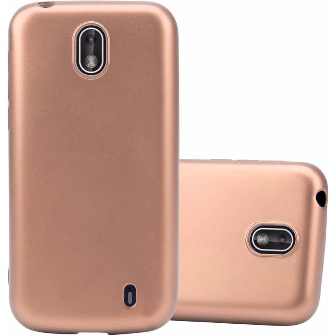 Cadorabo TPU Matt Metallic Cover (Nokia 1), Smartphone Hülle, Rosa