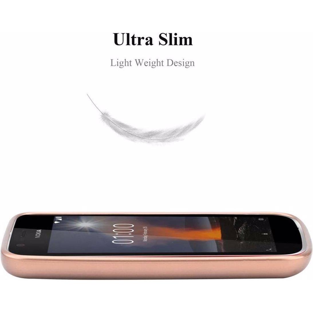 Thumbnail - Cadorabo TPU Matt Metallic Cover (Nokia 1), Smartphone Hülle, Rosa