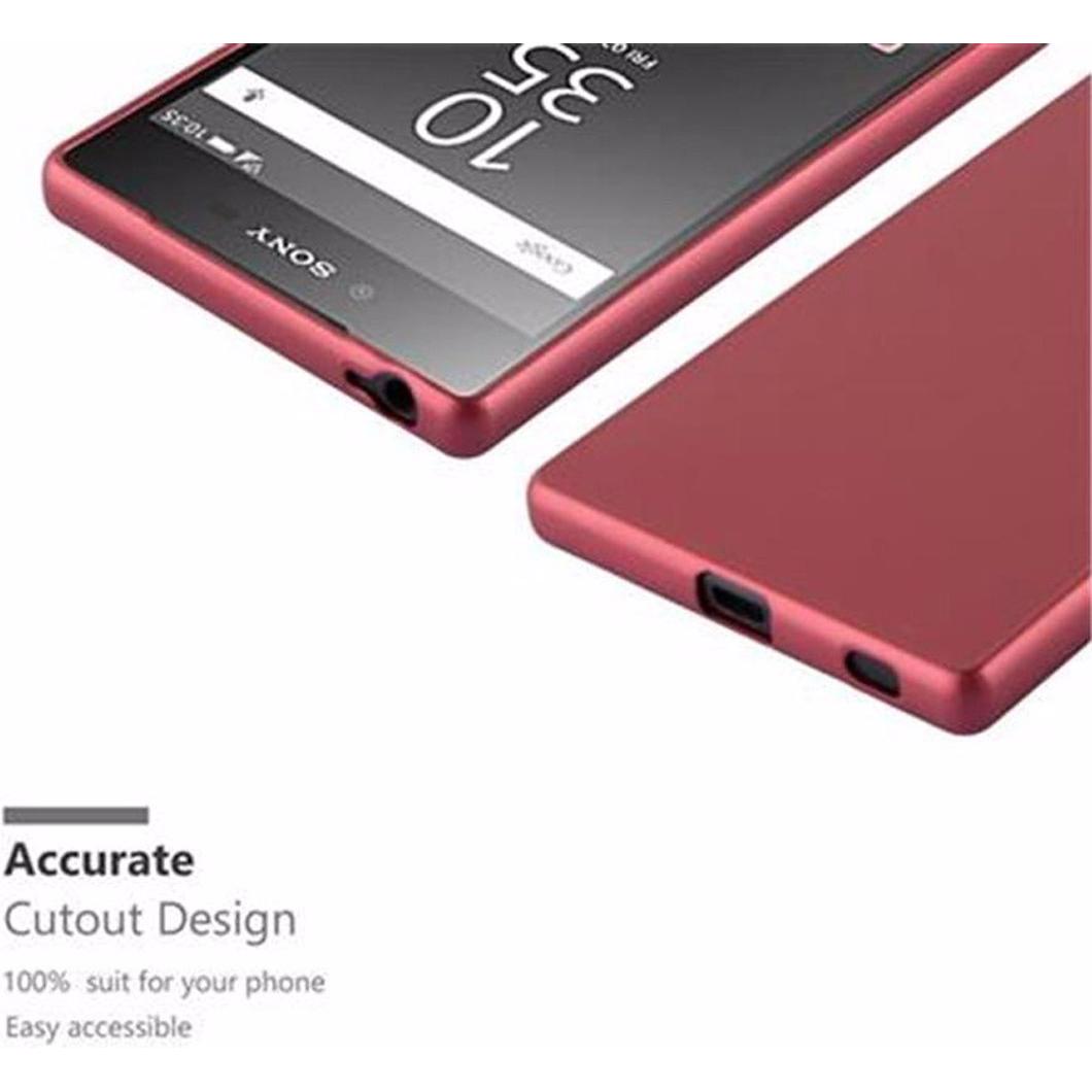 Thumbnail - Cadorabo TPU Matt Metallic Cover (Sony Xperia Z5), Smartphone Hülle, Rot