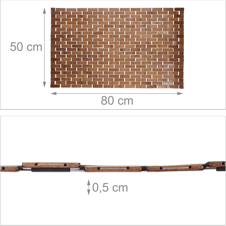 Actual product image Relaxdays Bath Mat 50 x 80 cm (80 x 50 x 0.5 cm)