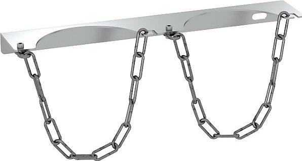 Actual product image eurokraft basic Gas cylinder wall mounting bracket, for max. cylinder-Ø 140 mm, for 2 cylinders.