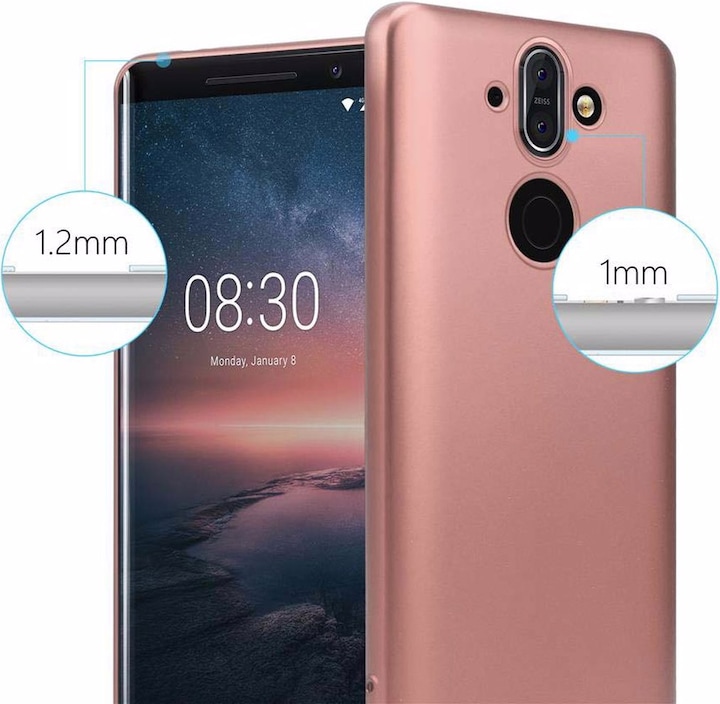 Produktbild Cadorabo TPU Matt Metallic Cover (Nokia 8 Sirocco)