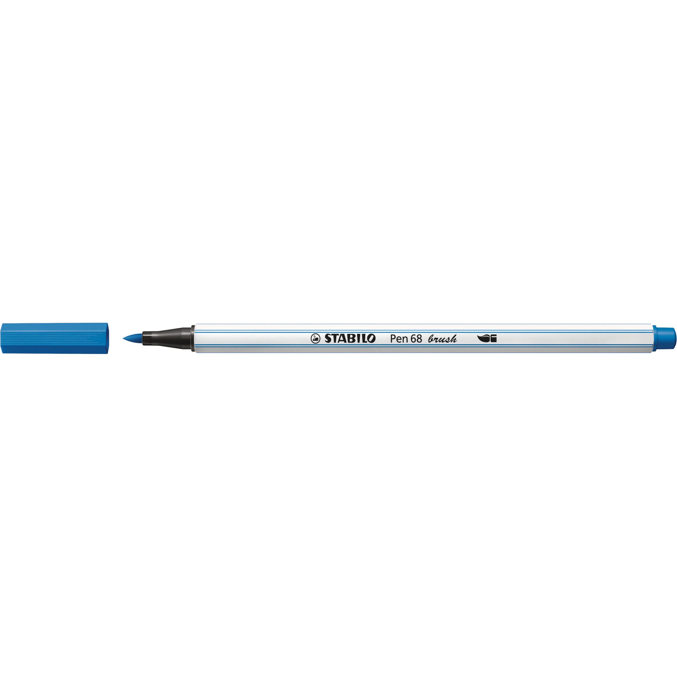 10x STABILO, Malstifte, Pen 68 brush Premium-Filzstift (Dunkelblau, 1 x)