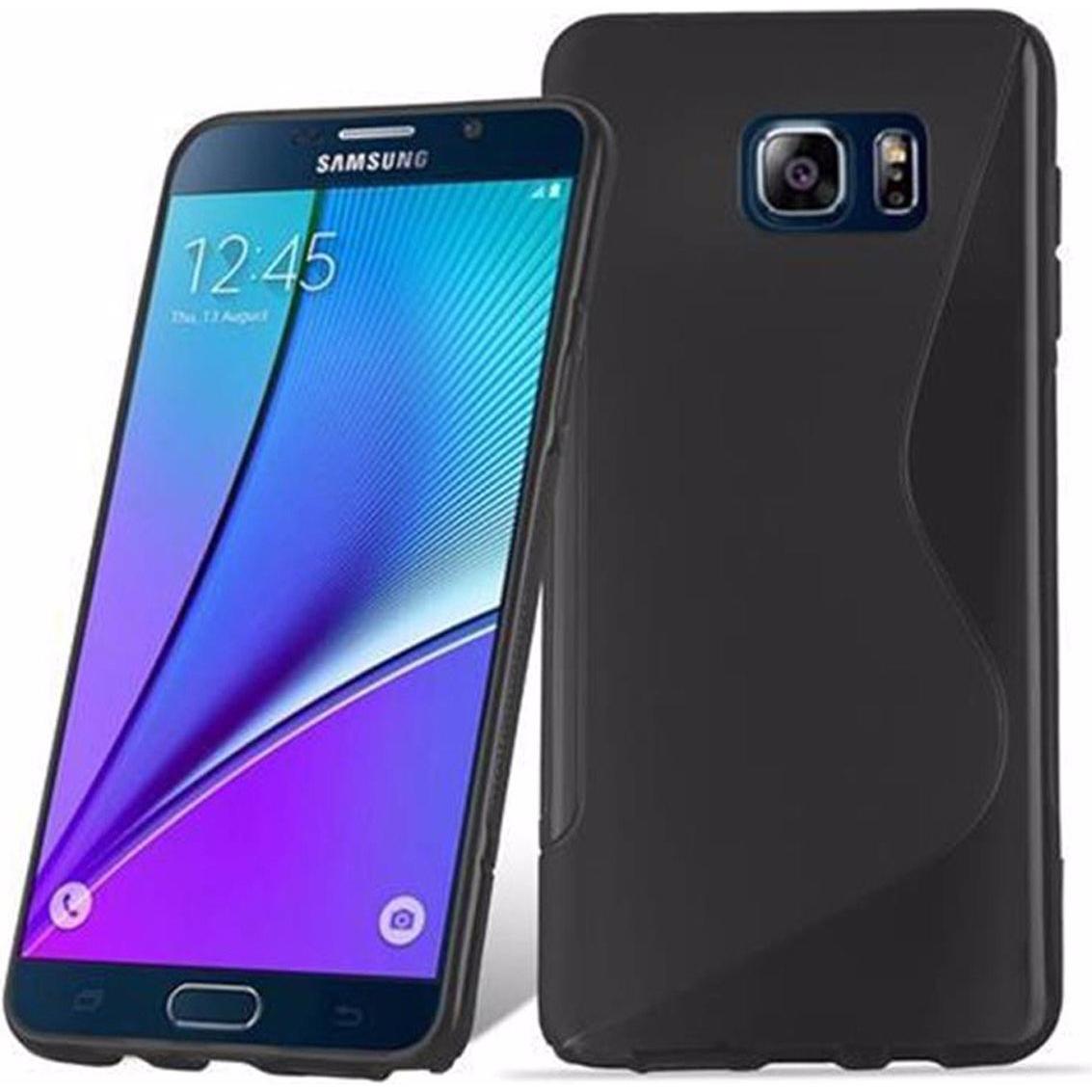 Cadorabo TPU S-Line Cover (Samsung Galaxy Note 5), Smartphone Hülle, Schwarz