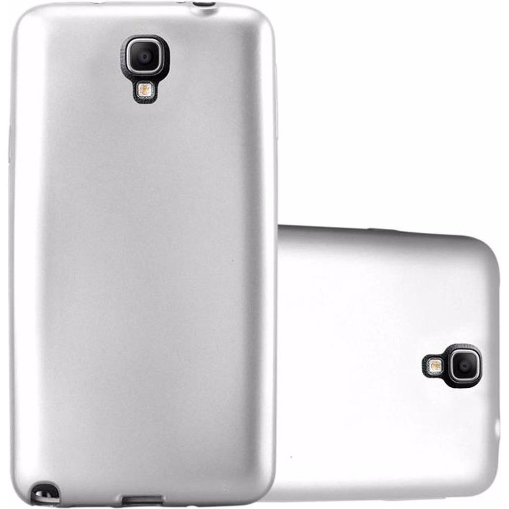 Cadorabo TPU Matt Metallic Cover (Samsung Galaxy Note 3 Neo), Smartphone Hülle, Silber