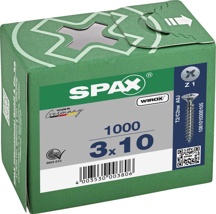 Actual product image Spax Countersunk Head Brake Ribs Cross Recess Z1 Fully Threaded Wirox (1000 Screws per piece)