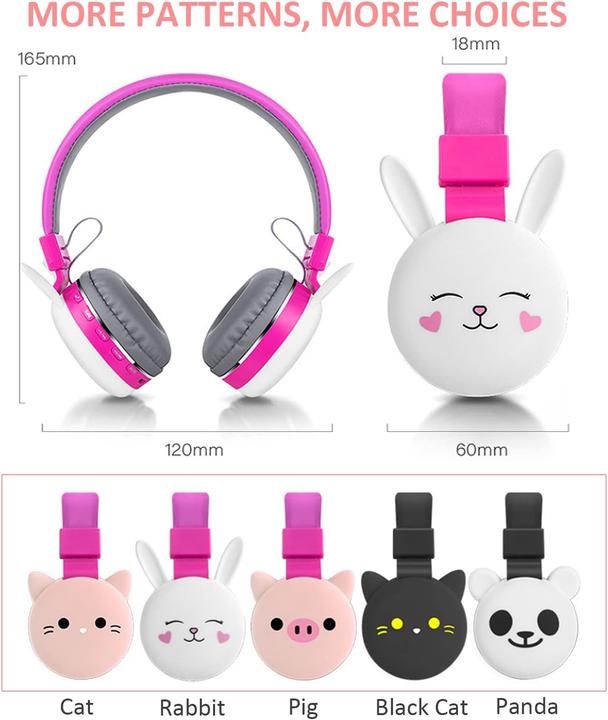 Produktbild Yunseity Kinder-Kopfhörer kleine schwarze Katze mit Mikrofon, Faltbar, Bluetooth