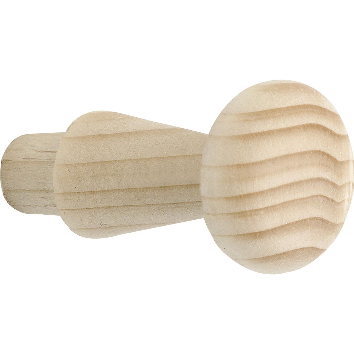 Alles im griff, Garderobe + Kleiderhaken, Mantelhaken Horus zum Einbohren ø 10 x 12 mm, Tiefe 35 mm, Fichte roh