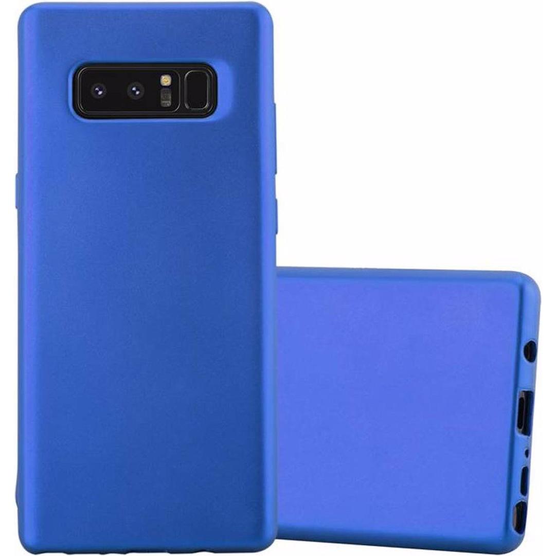 Cadorabo TPU Matt Metallic Cover (Samsung Galaxy Note 8), Smartphone Hülle, Blau