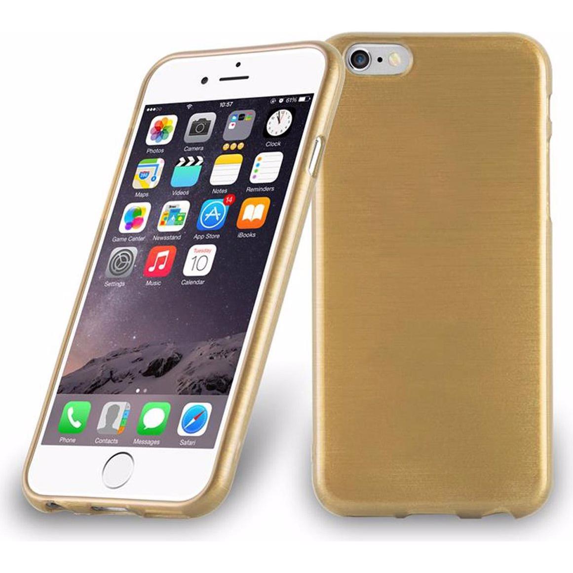 Cadorabo TPU Brushed Cover (Apple iPhone 6), Smartphone Hülle, Gold