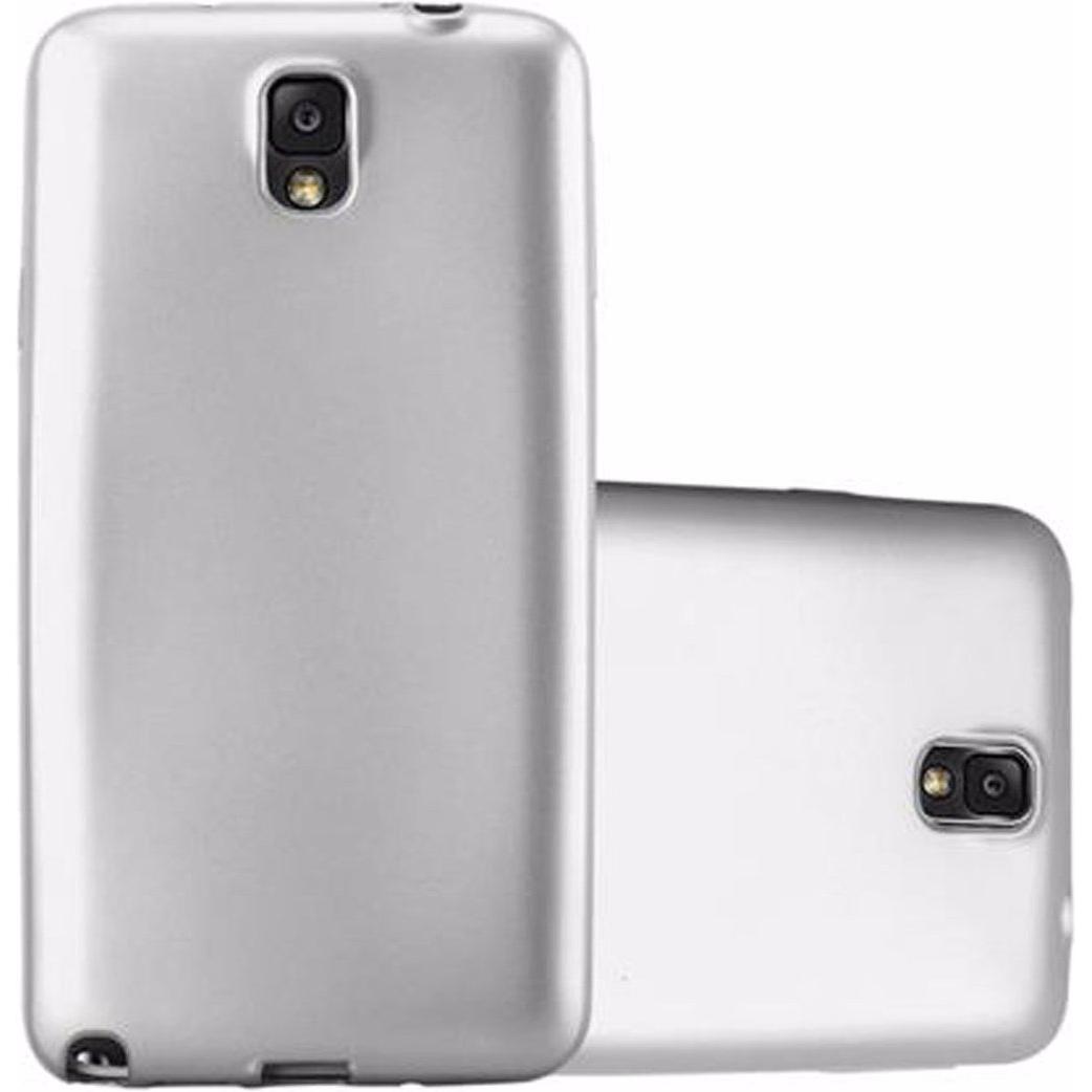 Cadorabo TPU Matt Metallic Cover (Samsung Galaxy Note 3), Smartphone Hülle, Silber