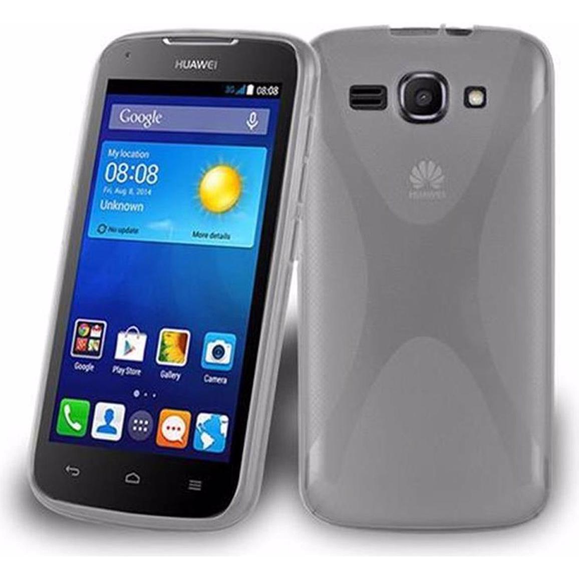 Cadorabo TPU X-Line Cover (Huawei Ascend Y520), Smartphone Hülle, Transparent