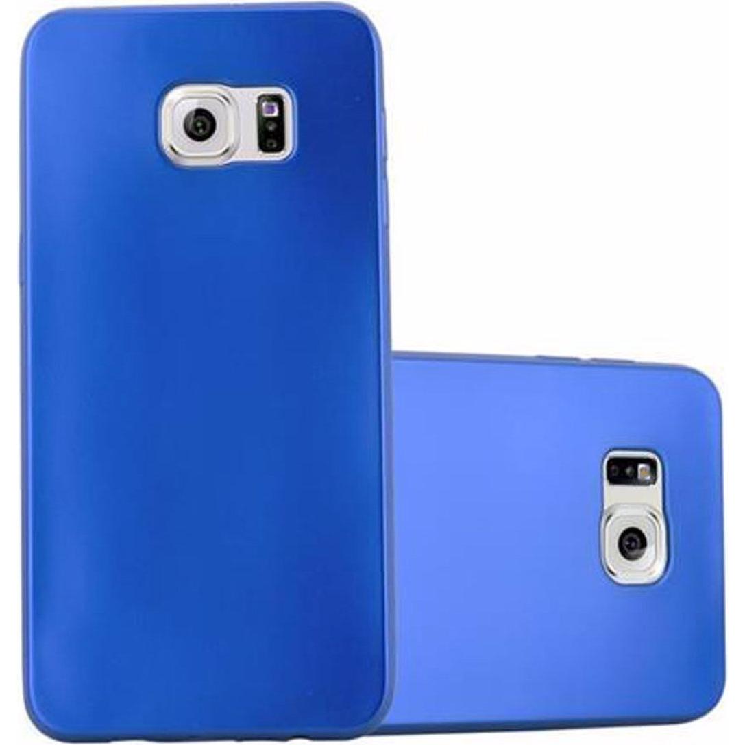 Cadorabo TPU Matt Metallic Cover (Samsung Galaxy S6 Edge), Smartphone Hülle, Blau