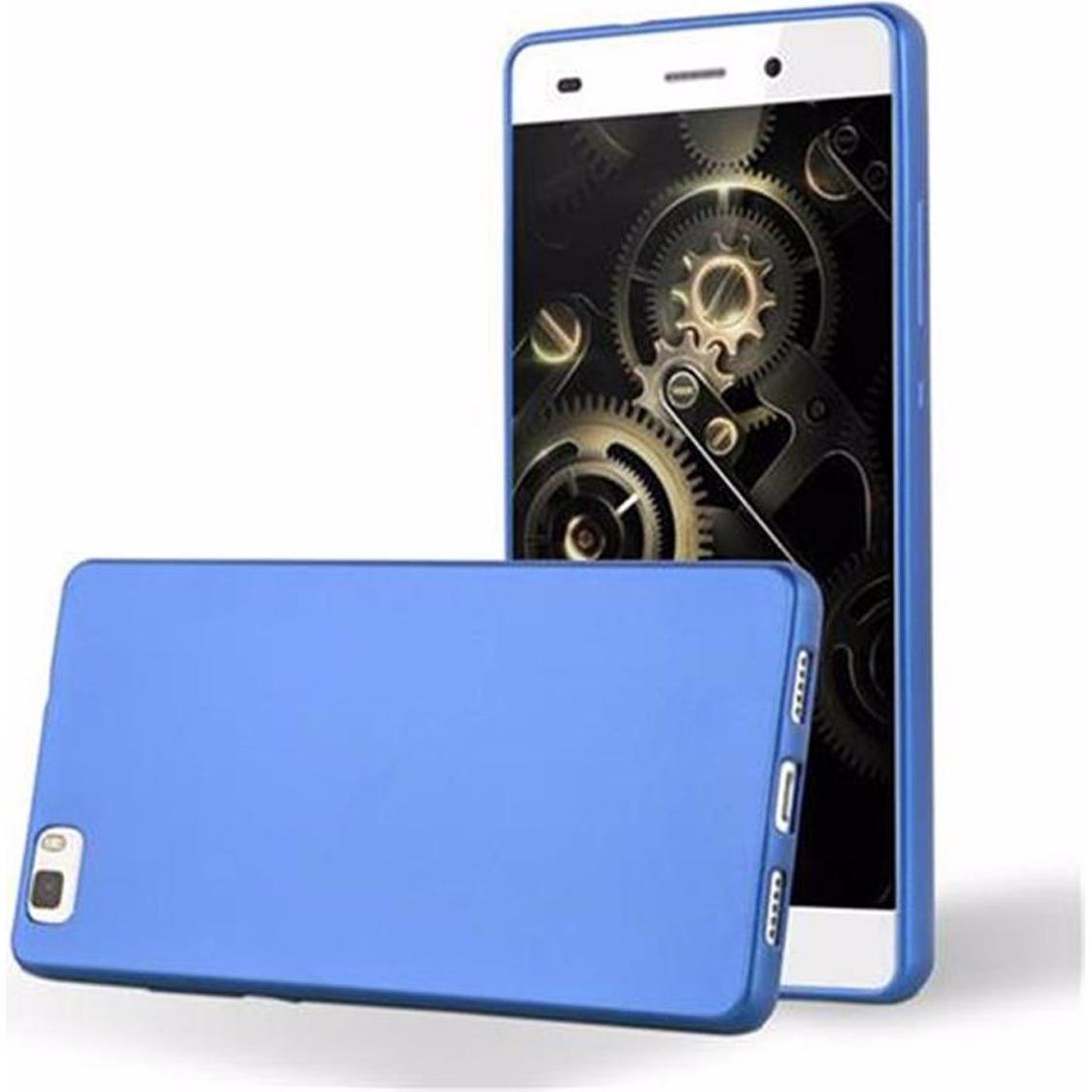 Cadorabo TPU Matt Metallic Cover (Huawei P8 Lite), Smartphone Hülle, Blau