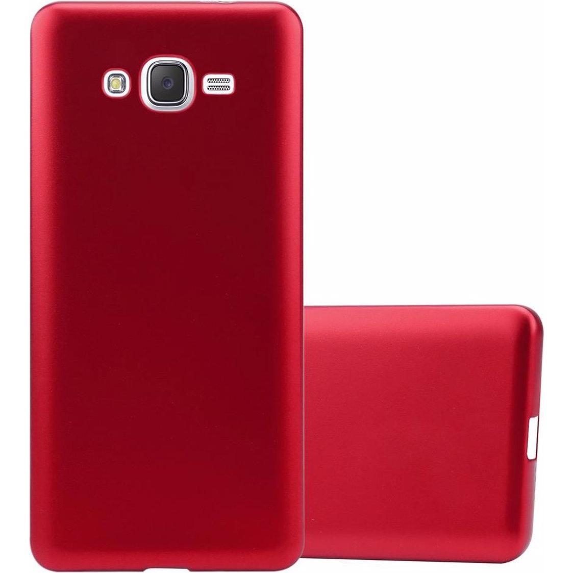 Cadorabo TPU Matt Metallic Cover (Samsung Galaxy J7), Smartphone Hülle, Rot