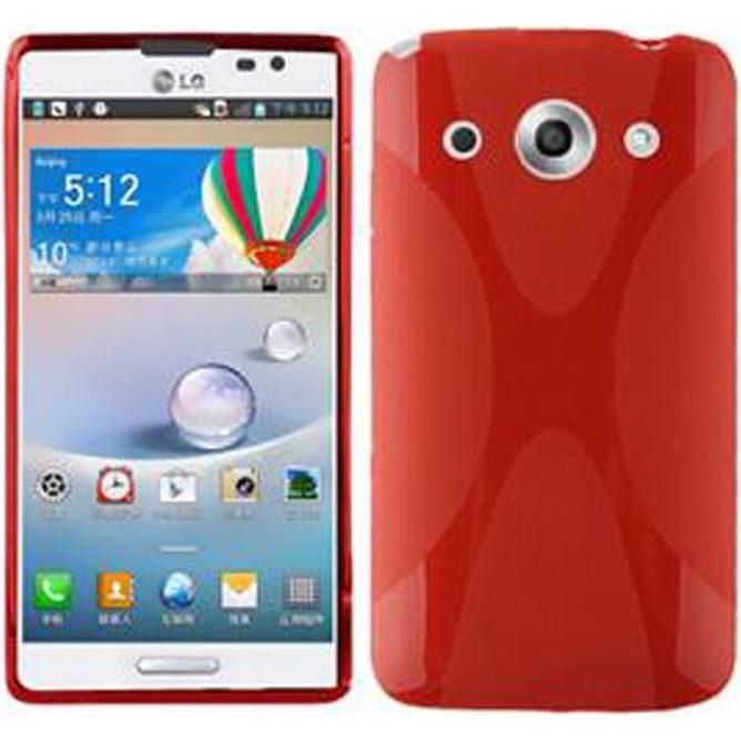 Cadorabo TPU X-Line Cover (LG G Pro 2), Smartphone Hülle, Rot