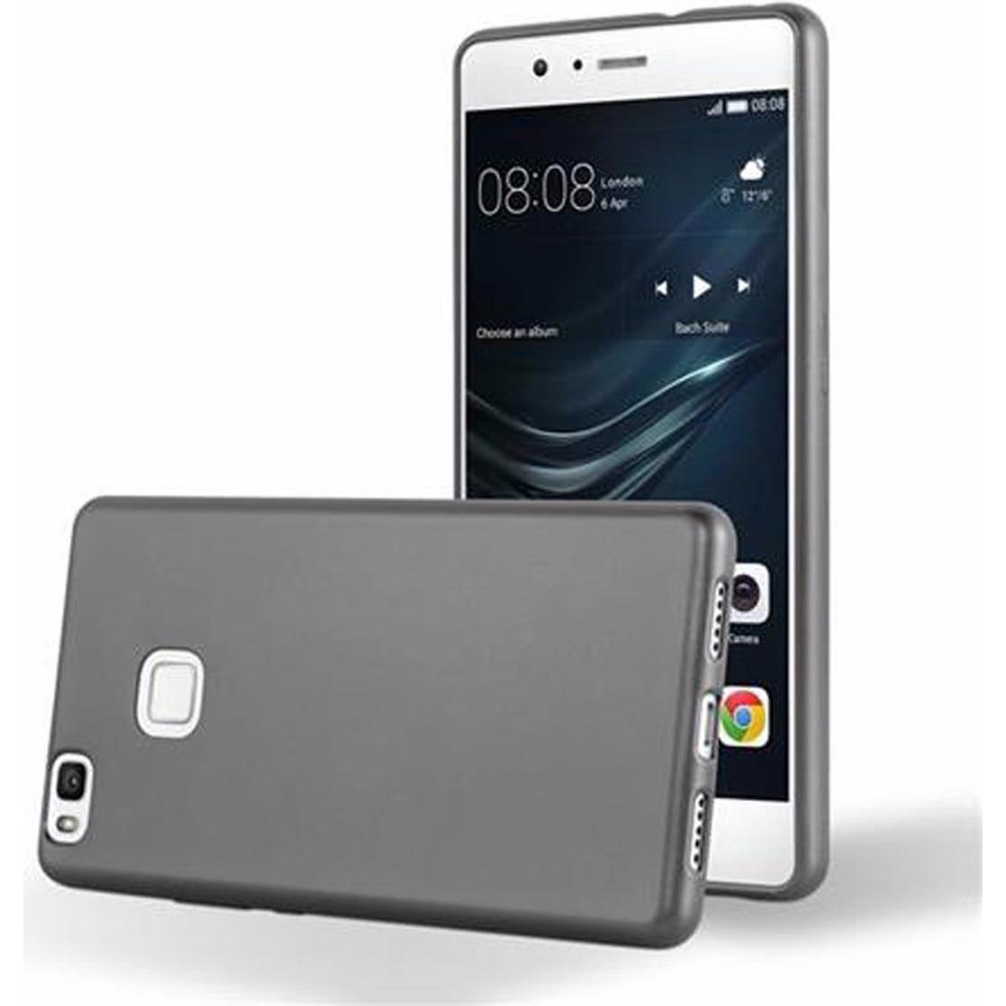 Cadorabo TPU Matt Metallic Cover (Huawei P9 Lite), Smartphone Hülle, Grau