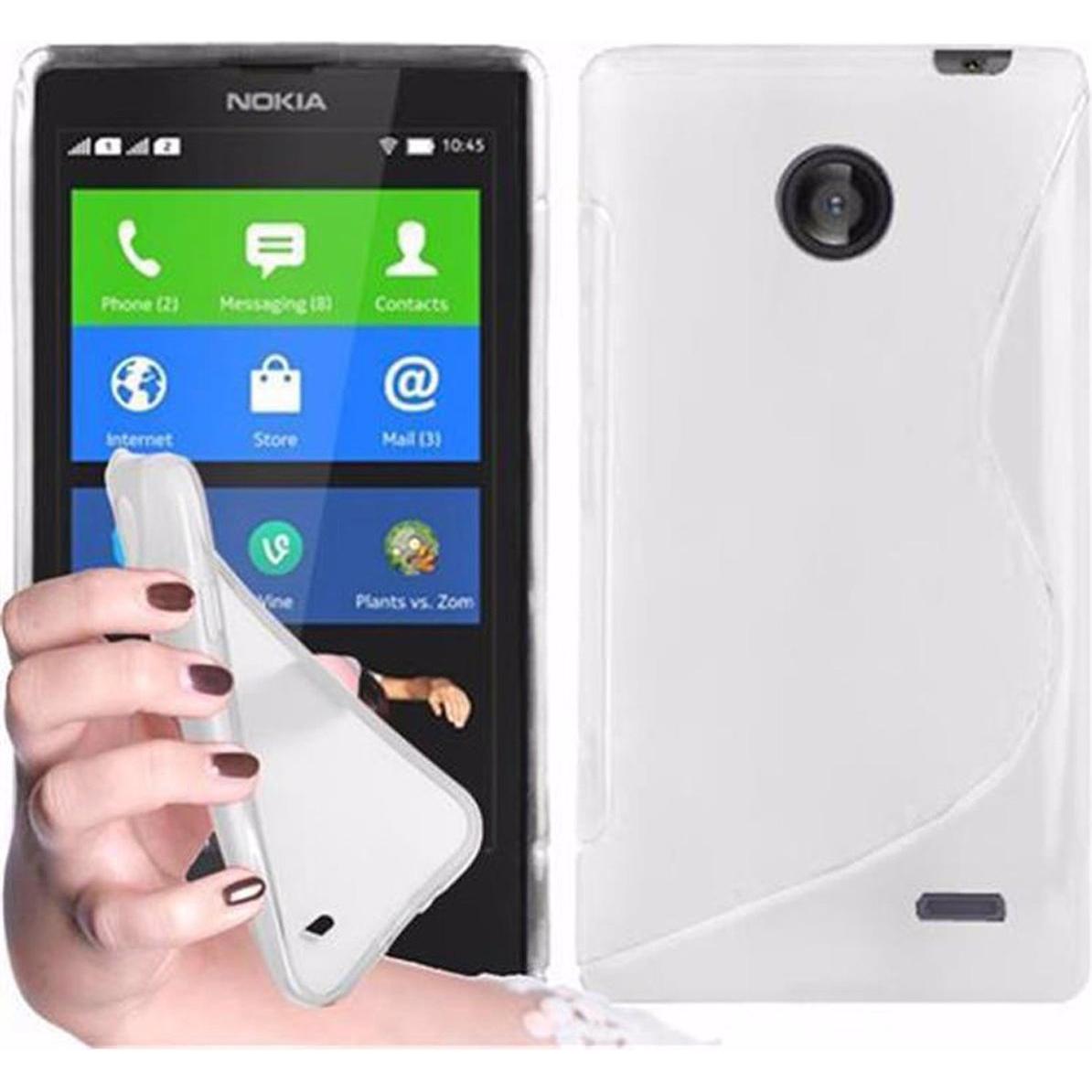 Cadorabo TPU S-Line Cover (Nokia X), Smartphone Hülle, Weiss